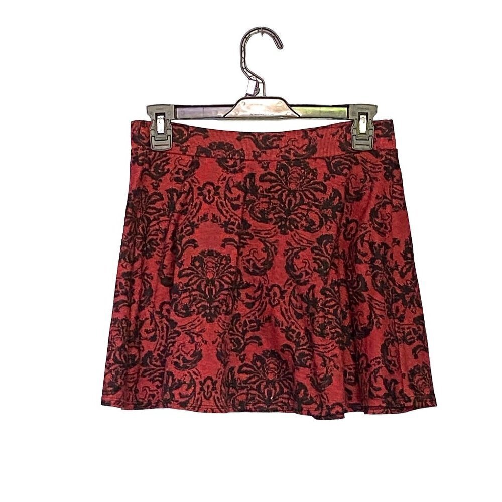 Joe B by‎ Joe Benbasset Maroon & Black Floral Knit Fit & Flare Mini Skirt Size M